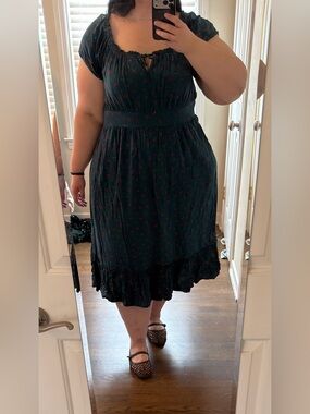 torrid Dark teal/blue Midi Dress with Floral Print
